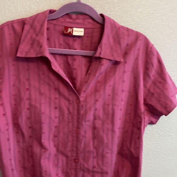 JM collection- pink islet blouse with tie - Size Small - Picture 2 of 7